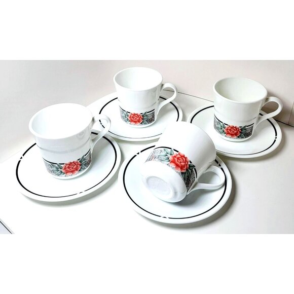 Vintage Corelle by Corning Silk & Roses dinner set of 20 Pcs, Almost complete - Picture 3 of 14
